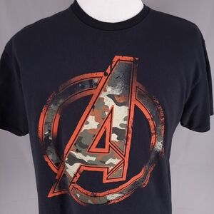 Marvel Avengers Black Camo Logo Graphic T-Shirt Men's XL